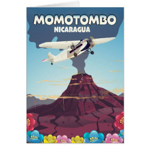 Cartão Momotombo Nicarágua, viagem de vulcão.