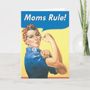Cartão Moms Rule Funny Mother's Day Greeting Card