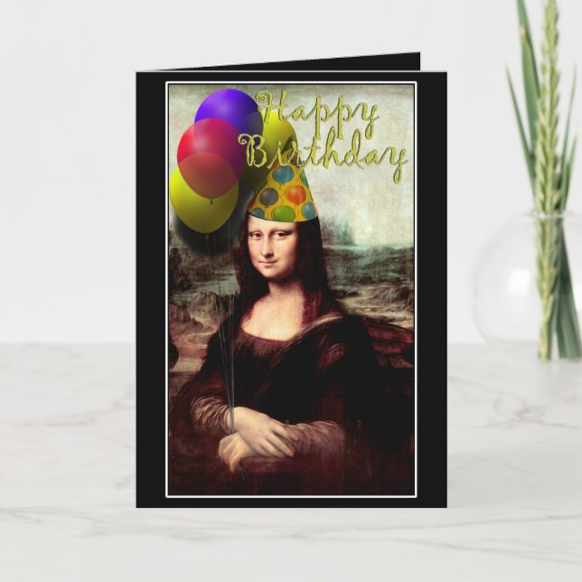 Cartão Mona Lisa - A Garota do Aniversário (Frente)