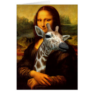 Cartão Mona Lisa ama Girafas