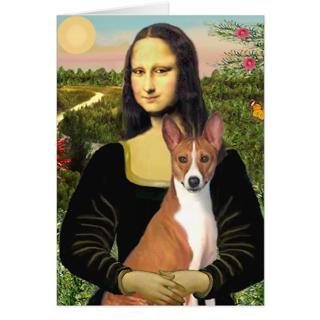 Cartão Mona Lisa - Basenji 1 (Frente)