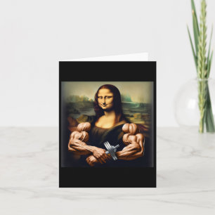 Cartão Mona Lisa Bodybuilding Funny Gift 6