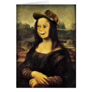 Cartão Mona Lisa, coloque um rosto feliz