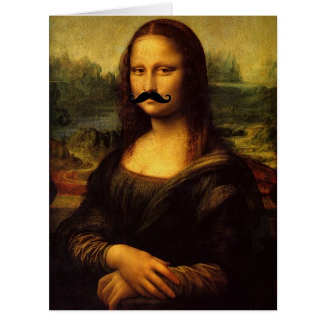 Cartão Mona Lisa Com bigode (Frente)