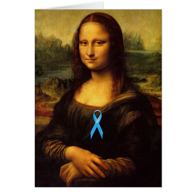 Cartão Mona Lisa Com Fita Azul (Frente)
