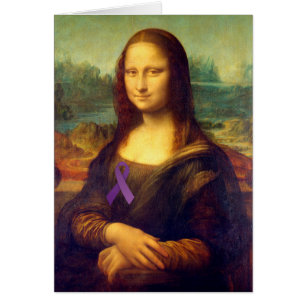 Cartão Mona Lisa com fita roxa