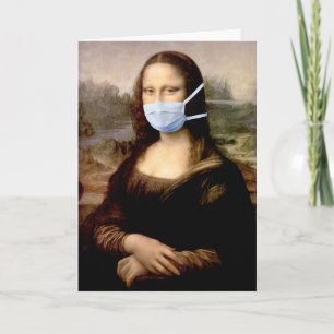 Cartão Mona Lisa com Máscara Da Vinci Caçoando das Artes