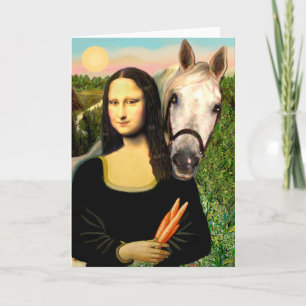 Cartão Mona Lisa e seu Cavalo Árabe
