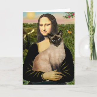 Cartão Mona Lisa - gato siamês de Pontos de Foca