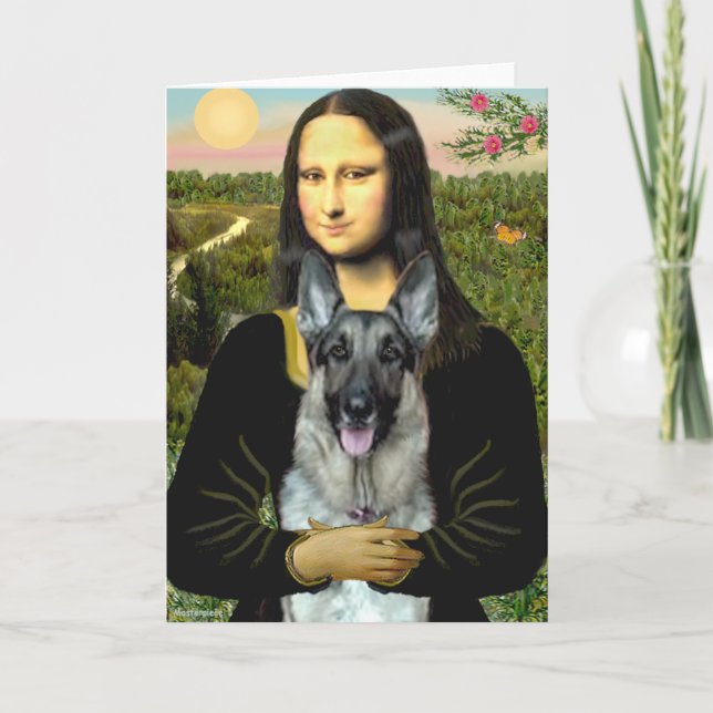 Cartão Mona Lisa - German shepherd 12 (Frente)