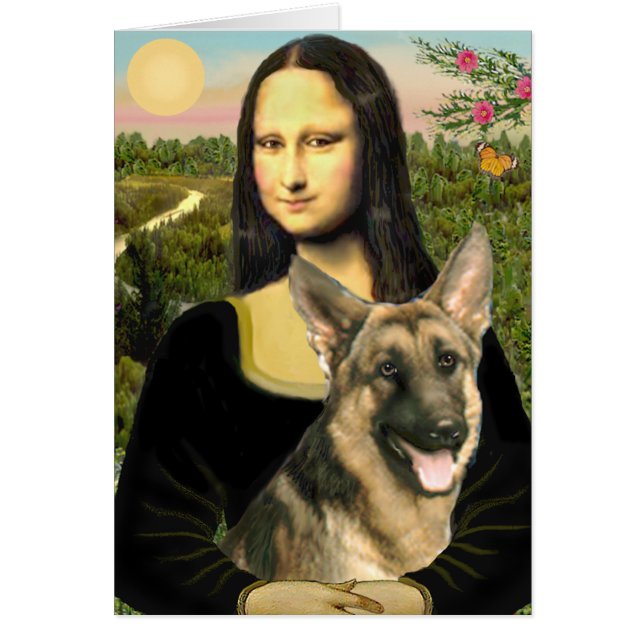 Cartão Mona Lisa - German shepherd 2 (Frente)