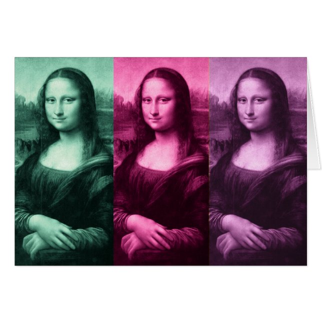Cartão Mona Lisa Green Pink Purple (Frente Horizontal)