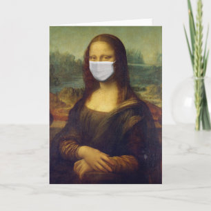 Cartão Mona lisa in a surgical mask leonardo da Vinci