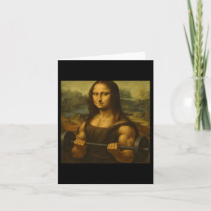 Cartão Mona Lisa Levantando Pesos Fortes Ganham Arte Body