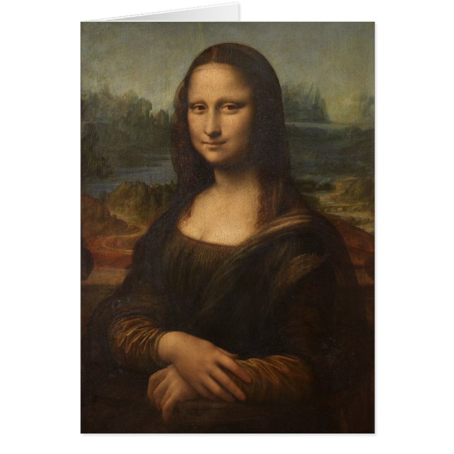 Cartão Mona Lisa por Leonardo da Vinci (Frente)