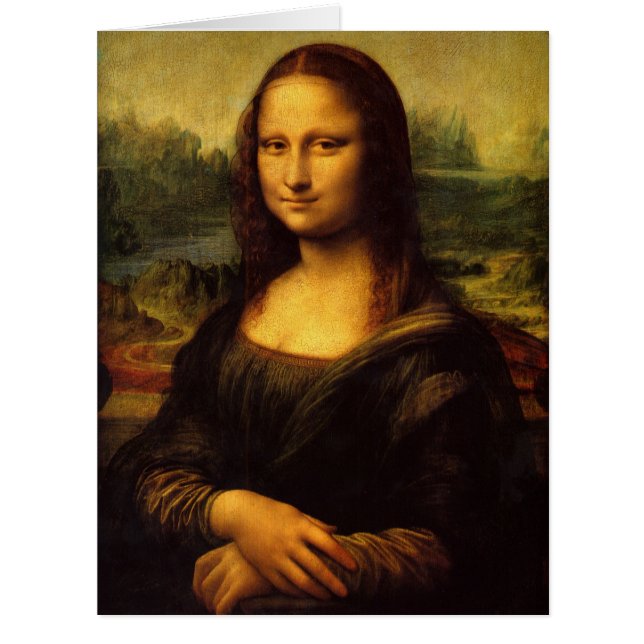 Cartão Mona Lisa por Leonardo da Vinci (Frente)