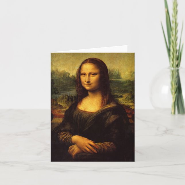 Cartão Mona Lisa por Leonardo da Vinci (Frente)