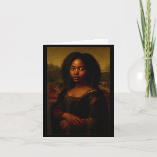 Cartão Mona Lisa Preta Afro Africana Melanina História Ne (Frente)