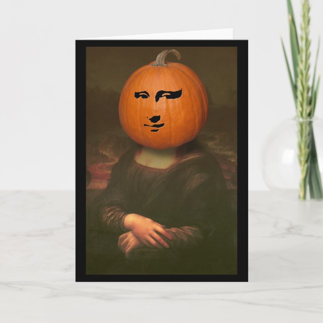 Cartão Mona Lisa Pumpkin (Frente)