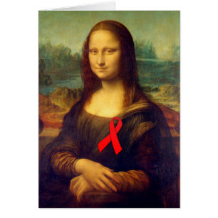 Cartão Mona Lisa Red Ribbon