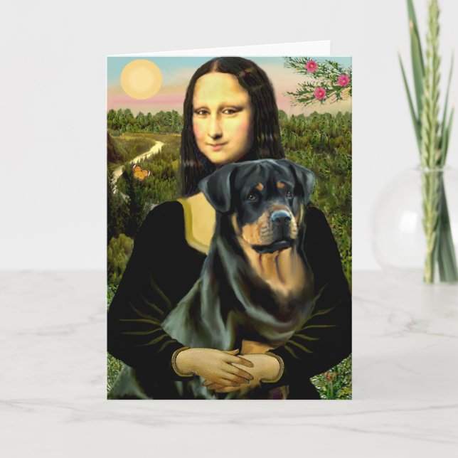 Cartão Mona Lisa - Rottweiler (#3) (Frente)
