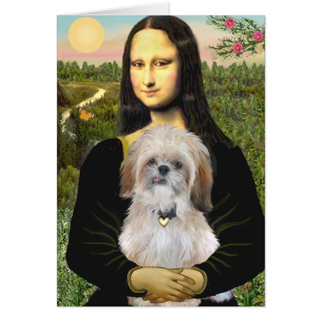 Cartão Mona Lisa - Um Shitzu (Fêmea) (Frente)