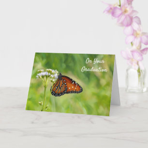 Cartão Monarch Butterfly Flores Selvagens Bênçãos Graduaç