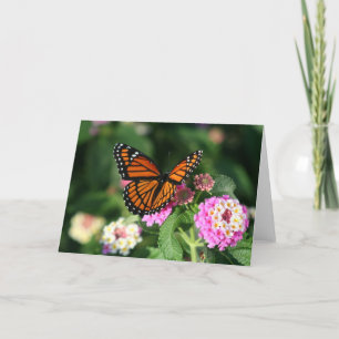 Cartão Monarch Butterfly on Lantana Flower
