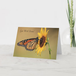 Cartão Monarch Butterfly on Yellow Sunflower