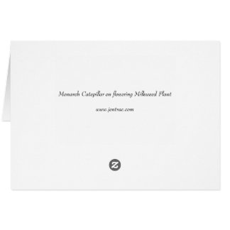 Cartão Monarch Catepillaar sobre a Flor da Milkweed