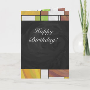 Cartão Mondrian Brown Yellow Impressão