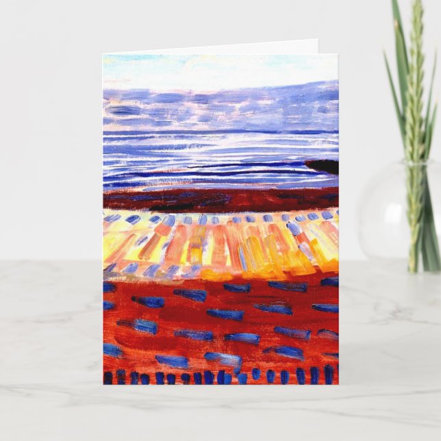 Cartão Mondrian - Sea After Sunset, colorful painting (Frente)
