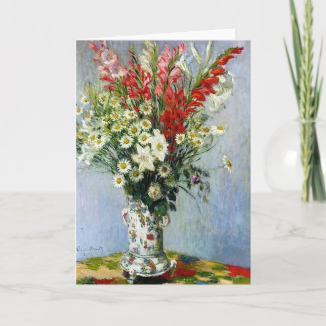 Cartão MONET Bouquet of Gladiolas Greeting Card (Frente)