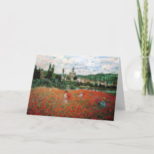 Cartão Monet Field of Red Poppies
