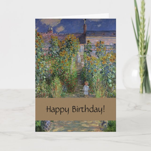 Cartão Monet Garden Vetheuil Impressionim Pintura (Frente)