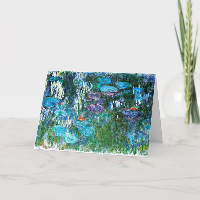 Cartão Monet - Lírios Hídricos 1916-1919, azul e vermelho (Frente)