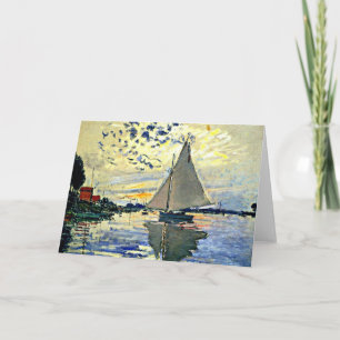 Cartão Monet - Navio de vela na le Petit Gennevilliers