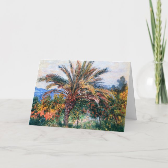 Cartão MONET Palm Tree at Bordighera 1884 Greeting Card (Frente)