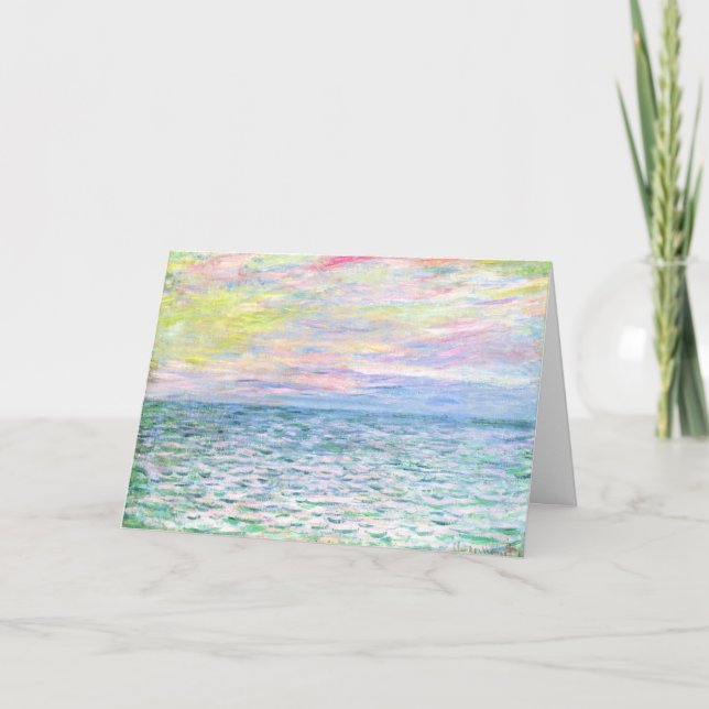 Cartão Monet - Sunset at Pourville, fine art (Frente)