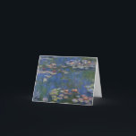 Cartão MONET Water Lilies 1916 blue tones Note Card<br><div class="desc">French Impressionist painter, Claude Monet painted this Water Lilies --- 1916, originally as an oil on canvas painting from the inspirations of his own backyard in early 20th Century France. Being 76 years of age when he painted this water lily pond creation, Monet's cataracts were progressing and changing his perception...</div>