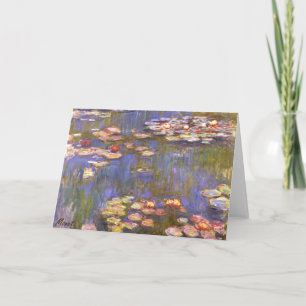 Cartão MONET Water Lilies 1916 brite hues Greeting Card