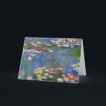 Cartão Monet Water Lilies 1916 Greeting Card<br><div class="desc">Monet Water Lilies 1916 greeting card. Oil painting on canvas from 1916. French impressionist Claude Monet remains renowned and beloved for the water lily paintings that he created at his garden pond at Giverny. This specific water lily painting is from 1916 and reveals Monet’s move towards increasing abstraction and more...</div>