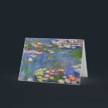 Cartão Monet Water Lilies 1916 Greeting Card<br><div class="desc">Monet Water Lilies 1916 greeting card. Oil painting on canvas from 1916. French impressionist Claude Monet remains renowned and beloved for the water lily paintings that he created at his garden pond at Giverny. This specific water lily painting is from 1916 and reveals Monet’s move towards increasing abstraction and more...</div>