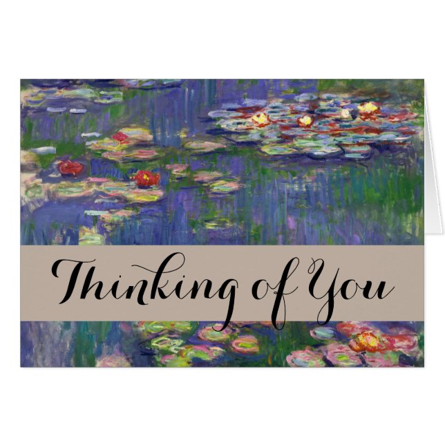 Cartão Monet Water Lily - Pintura de plataforma (Frente Horizontal)
