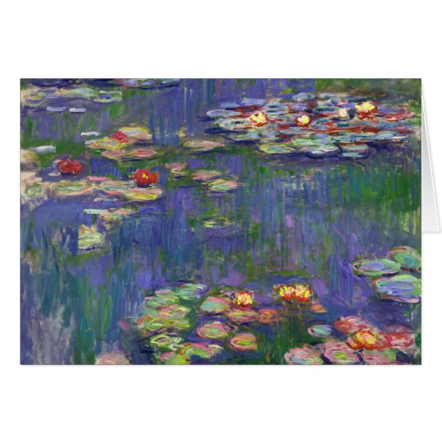 Cartão Monet Water Lily - Pintura de plataforma (Frente Horizontal)