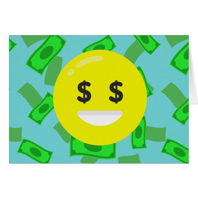 Cartão money eyed emoji (Frente Horizontal)