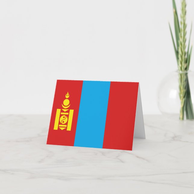 Cartão Mongolia Flag Notecard (Frente)