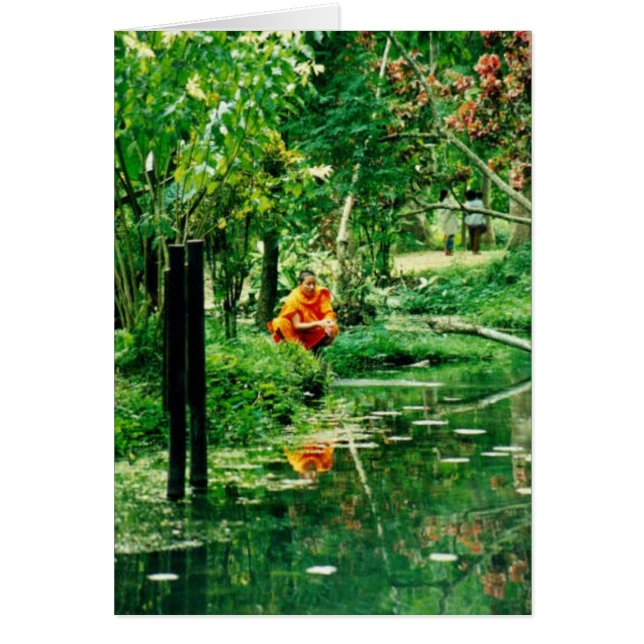 Cartão Monk Reflecting, "Monk Reflecting"(c) 2000 por M.. (Frente)