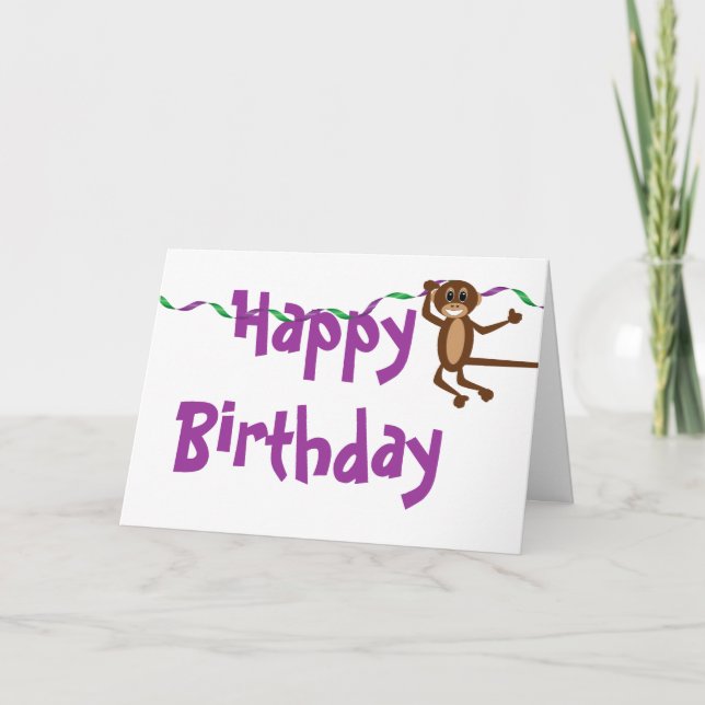 Cartão Monkey Birthday Card (Frente)