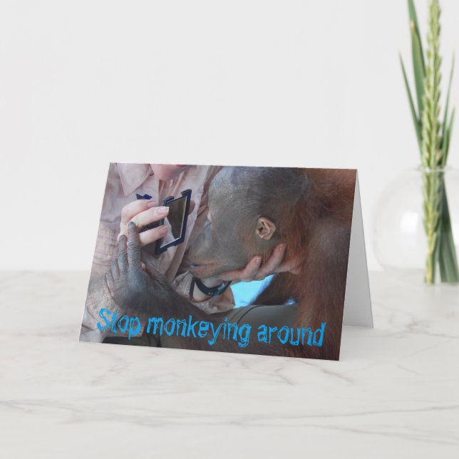 Cartão Monkey Business Fountain of Youth Birthday (Frente)